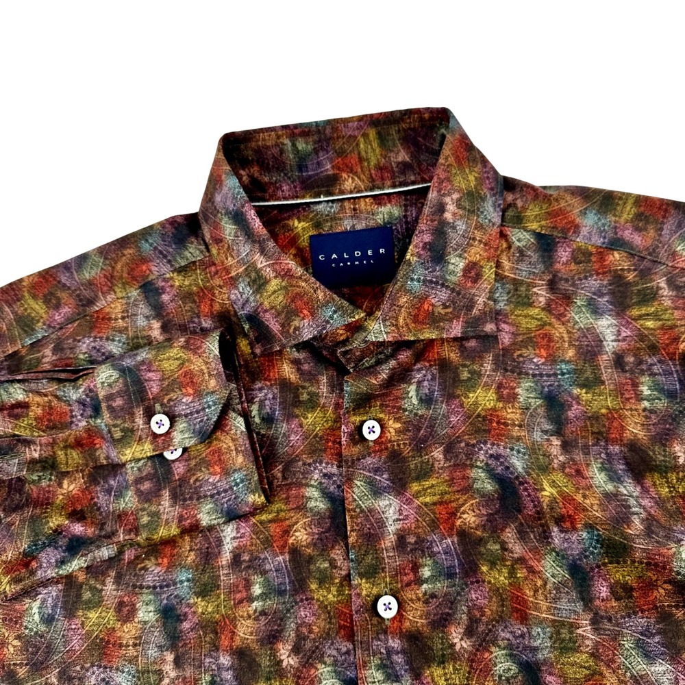 Calder Carmel Limited Edition Paisley Print Button Down Shirt Mens Large